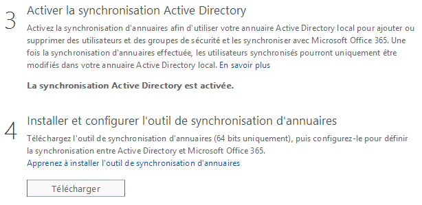 Synchronisation AD - Office 365