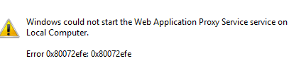 error web application proxy
