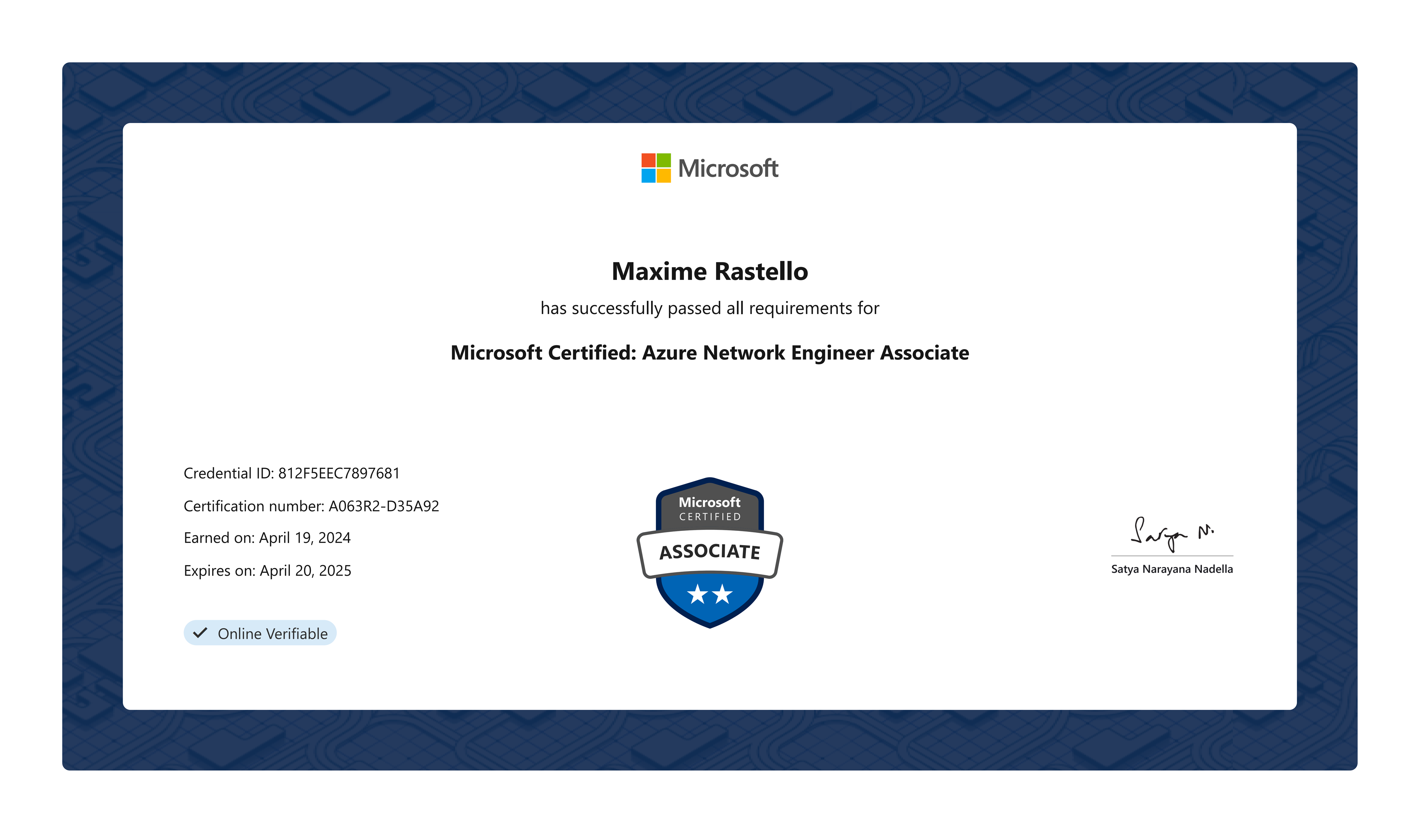 Microsoft Azure Network Engineer Associate